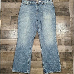 L.L. Bean Bootcut Jeans Womens 20 Plus Mid Rise Pockets Stone Wash Blue Denim